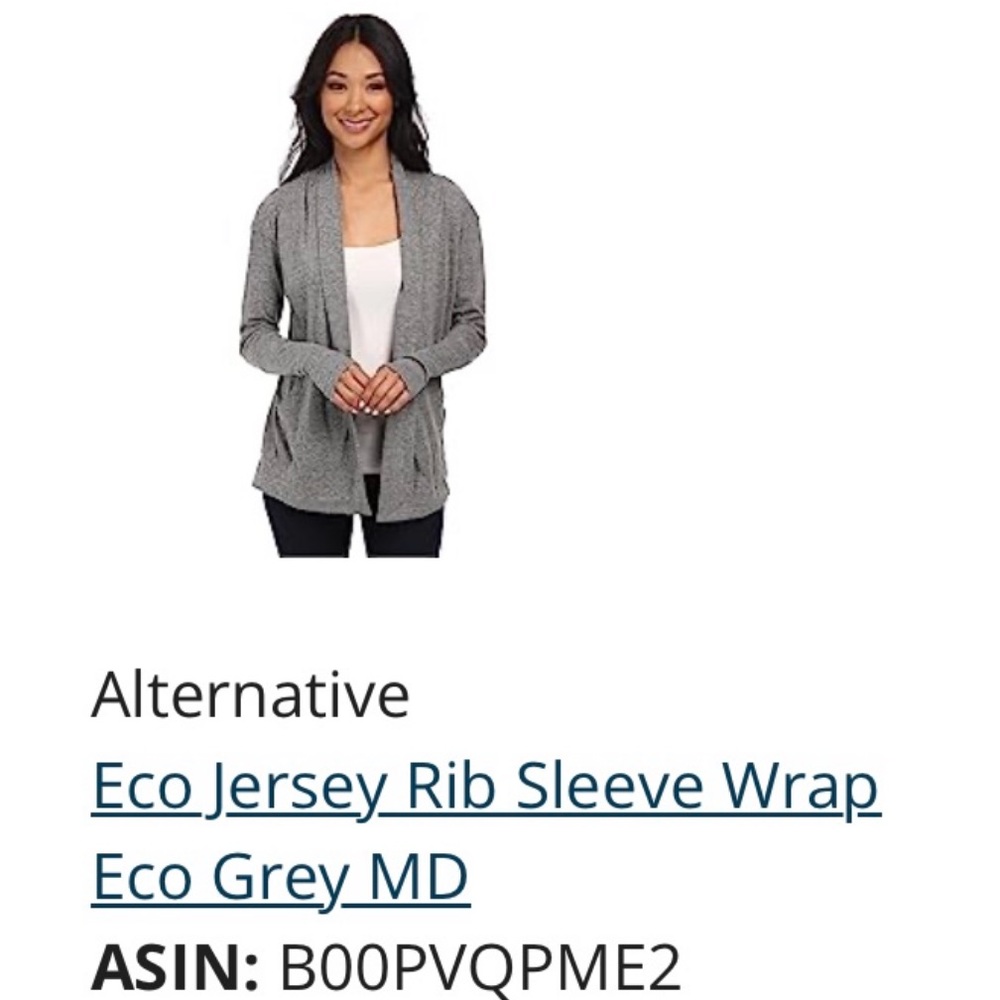 Alternative grey eco jersey rib sleeve wrap M